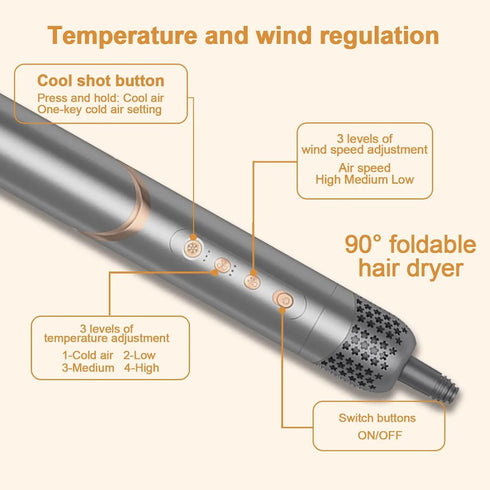 8-in-1 Faltbarer Haartrockner & Multifunktionaler Haarstyler