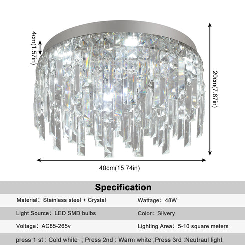 Adrienne – Moderne LED-Kristall-Kronleuchter-Deckenleuchte | Shiraki