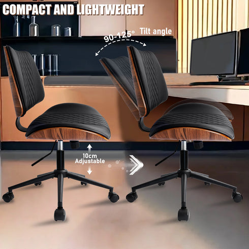 Lorenzo – Samt-Bürohocker mit Rollen Niedriger Rückenlehne & Höhenverstellung