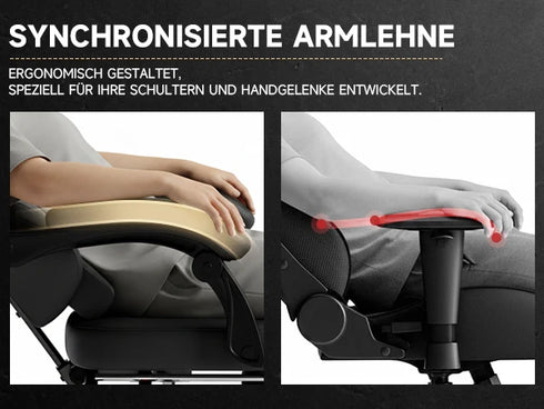 Federico Ergonomischer Gaming-Stuhl mit Fußstütze | Massagefunktion & Komfort