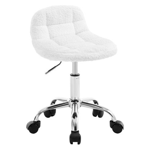Valerio Samt-Bürohocker mit Rollen Niedriger Rückenlehne & Höhenverstellung