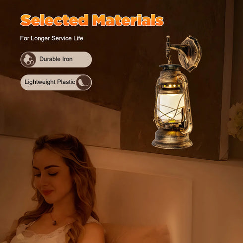 Ingrid – Vintage Wandleuchte im antiken Laternenstil Gelbbronze | Shiraki