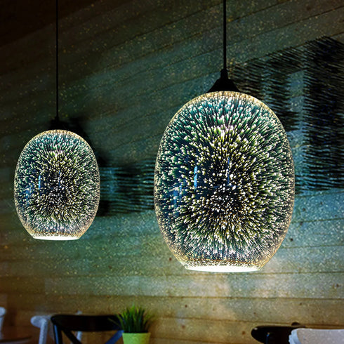 Frieda 3D Glas-Pendelleuchte Feuerwerksdesign | Shiraki
