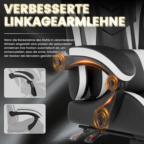 Armando Ergonomischer Gaming-Stuhl mit Fußstütze und Komfort-Polsterung