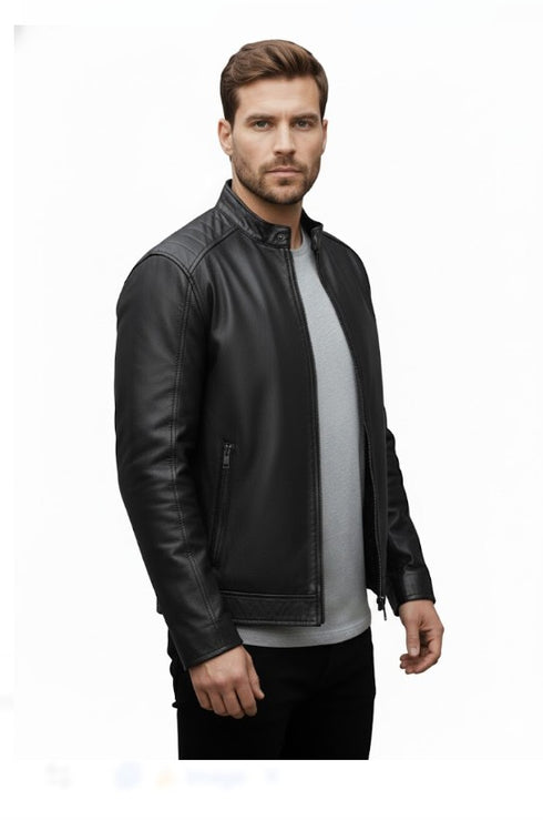 Vortexor Herren Lederjacke – echtes Lammleder sportlich
