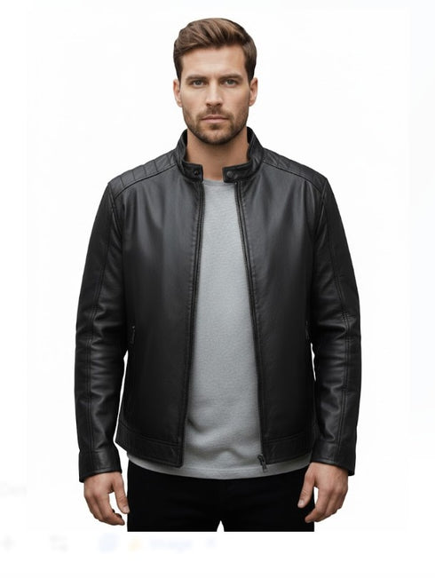 Vortexor Herren Lederjacke – echtes Lammleder sportlich
