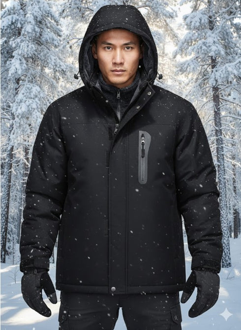 Waldwächter Herren Softshell Winterjacke mit Kapuze
