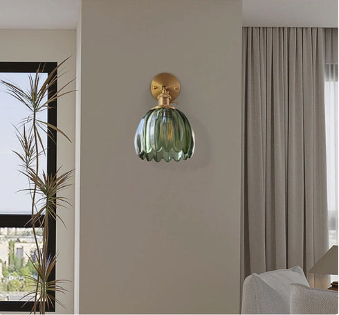 Johann Vintage Glas Tulpen Lampenschirm Wandlampe | Shiraki