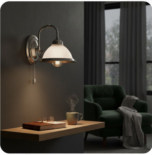 Sophie Wandleuchte E27 Silber Antik Jugendstil | Shiraki