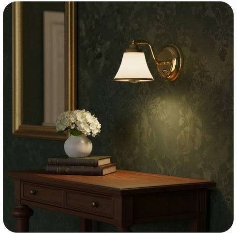 Livia Wandlampe verstellbar Gold E14 Glas | Shiraki