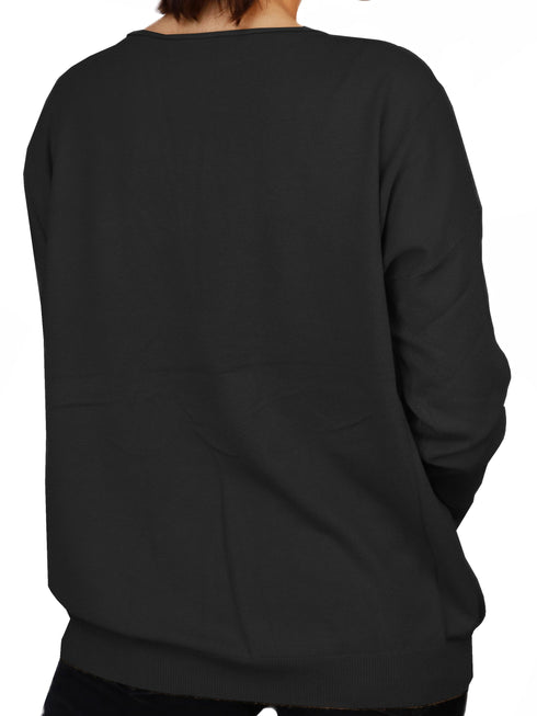 DAMEN PULLOVER MIT U-AUSSCHNITT – WEICHER BEQUEMER PULLOVER