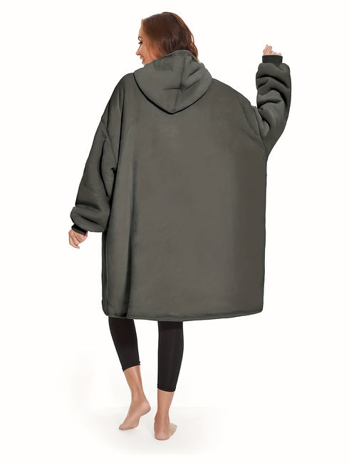 Übergroße kuschelige Kapuzendecke mit Ärmeln & Taschen | Bequem & Warm