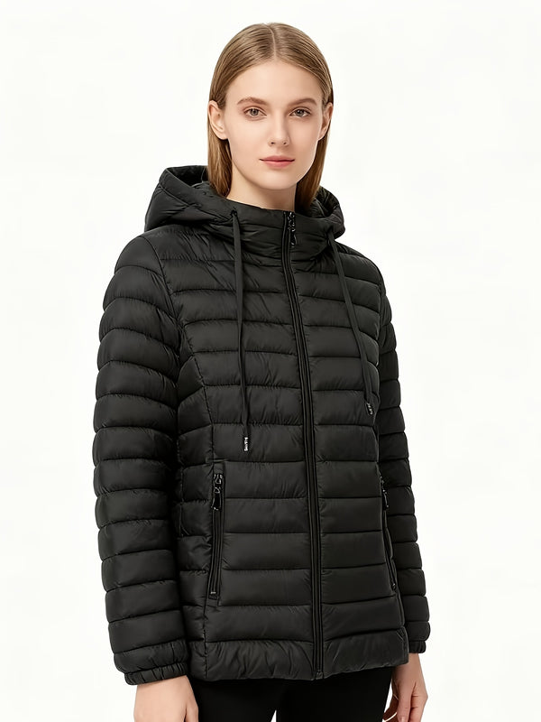 ULTRALEICHTE DAUNENJACKE FÜR DAMEN – SLIM-FIT-KURZJACKE MIT REISSVERSCHLUSS