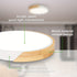 Licht Holz LED Deckenleuchte Rund Minimalistisch Weiß