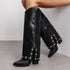 DAMEN ELEGANTE HAIFISCH-STIL FALTBARE STIEFEL