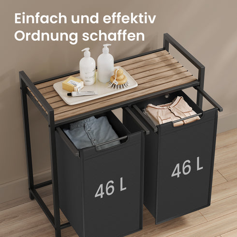 LaundryPro Wäschesortierer – Metallgestell mit 2 austauschbaren Wäschesäcken, platzsparend & flexibel