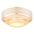 Deckenlampe Stoff Beige mit ausziehbarem dreischichtigem Lampenschirm