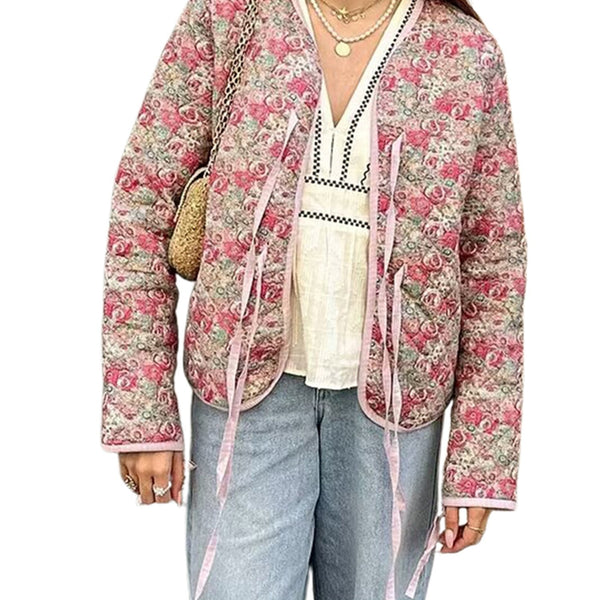 DAMEN STEPPJACKE MIT BLUMENMUSTER – LEICHTE GEPOLSTERTE