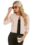 Damen 3⁄4-Ärmel Jacke | Open-Front Blazer mit Knopfdetail