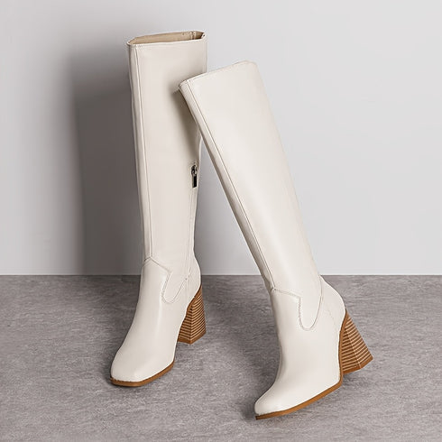 DAMENSTIEFEL MIT EINEM MASSIVEN BLOCKABSATZ | FÜR LANGE KLEIDER