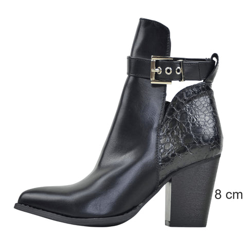 Damen Cowboystiefel aus Kunstleder | mit dekorativer Schnalle