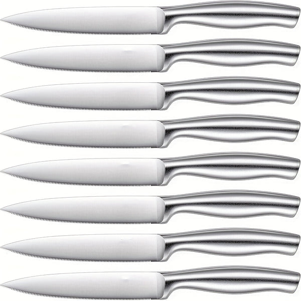 Steakmesser Set 8 Stück | Edelstahl 4,5 Zoll serriert | Profi Dinner Messer