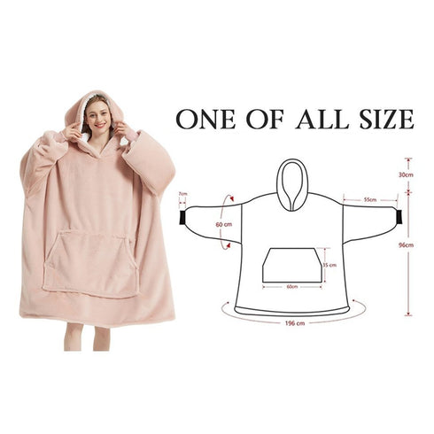 TV-Hoodie-Decke mit Ärmeln & Tasche – flauschige Kuscheldecke für Sofa