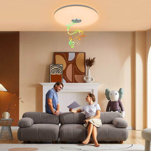 LED Deckenleuchte RGB dimmbar mit Lautsprecher & Fernbedienung