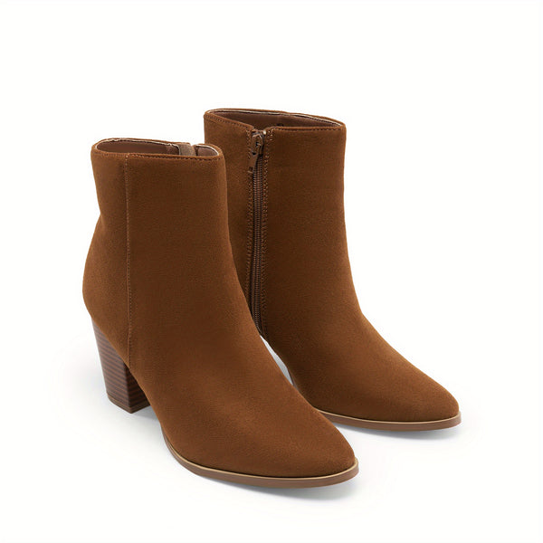 WINTERLICHE DAMEN-STIEFELETTEN MIT BLOCKABSATZ