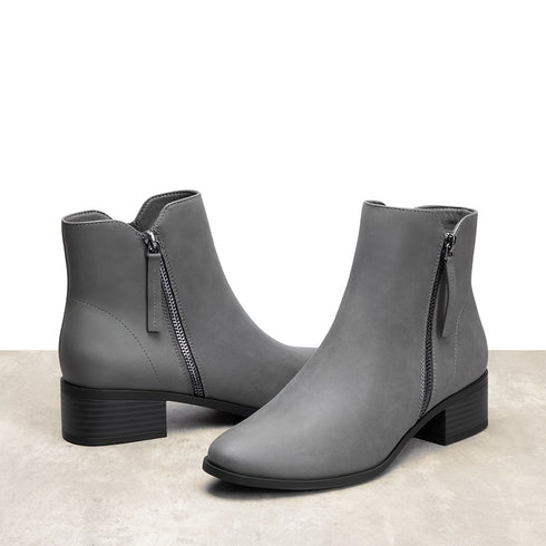STILVOLLE DAMEN-STIEFELETTEN MIT BLOCKABSATZ I PERFEKT FÜR WINTER- UND HERBSTMODE