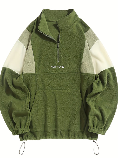 Travon Herren Hoodie Quarter-Zip Polar Fleece Standkragen