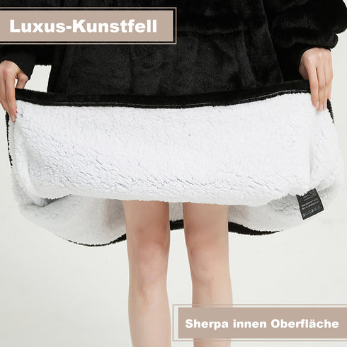 TV-Hoodie-Decke mit Ärmeln und Tasche – Übergroße Kuscheldecke