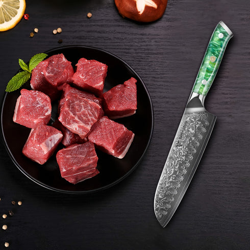 Echigo Damastmesser 18 cm | 67‑Lagen VG10‑Kern | Harzgriff | Shiraki