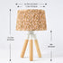 Holz-Dreibein Tischlampe 35 cm mit Stoffschirm E27