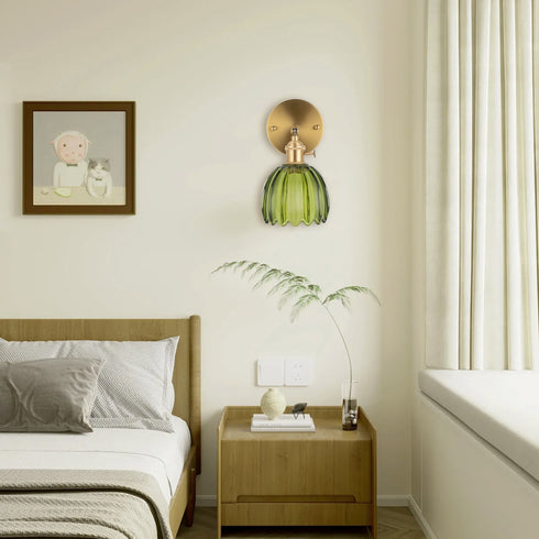 Johann Vintage Glas Tulpen Lampenschirm Wandlampe | Shiraki