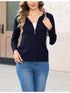 Damen Zip-Up Hoodie | Leichte Strickjacke mit Kapuz Langarm Sweatshirt