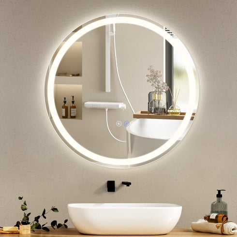 Lumora | LED Runder Badezimmerspiegel mit Dimmbar Beleuchtung