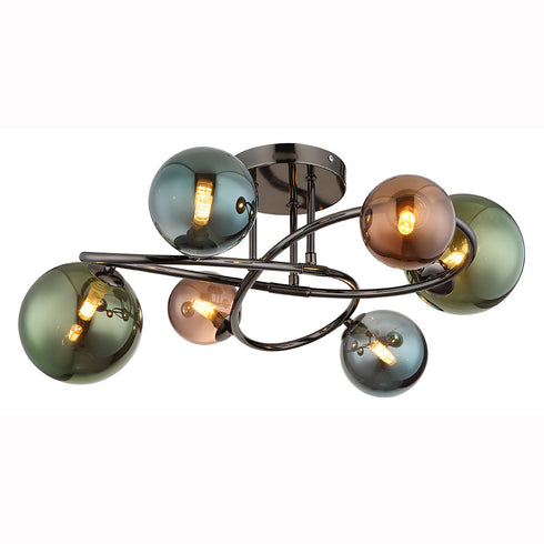 Eira LED Deckenleuchte 6-flammig Glas Metall