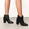 DAMEN KNÖCHELSTIEFEL MIT QUADRATISCHER SPITZE - BLOCKABSATZ-BOOTIES