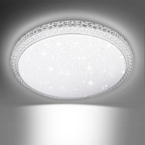LED Deckenleuchte halbverdeckt mit Kristall-Akzenten 18W/24W