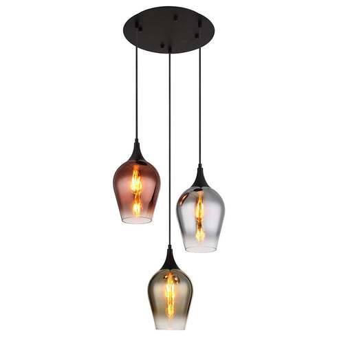 VelaLum Modern chandelier glass 5-burner E27 ceiling light