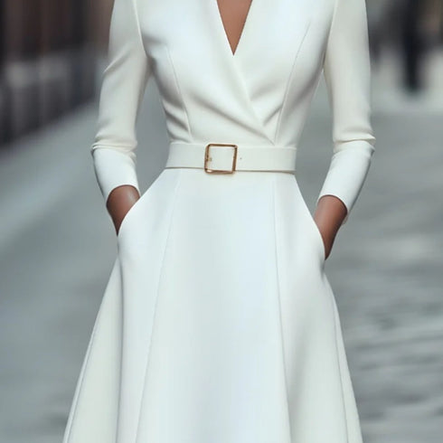 Celestina | V-Ausschnitt Damen Kleid