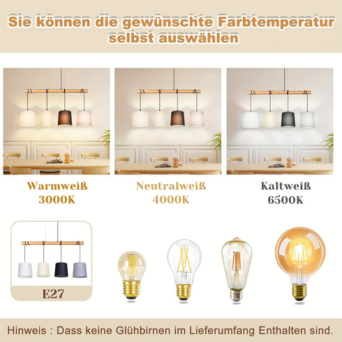 Alvar Industrielle Hängelampe mit Holz- und Metallkonstruktion