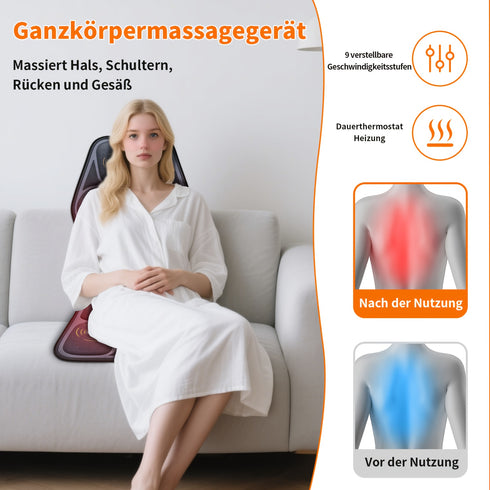 Massage-Sitzauflage mit Wärme | 9 Vibrationsmotoren Lendenwirbel-Traktion