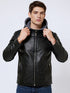 Raukor Herren Lederjacke mit Kapuze – matt schwarz Motorradstyle