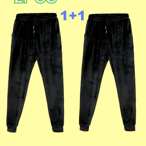 2er-Pack Damen Tapered Hose mit Fleece-Innenfutter & Taschen