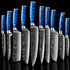 Akatsuki 10-teiliges Kochmesser-Set mit Damast-Design | Shiraki