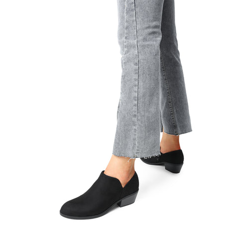 Stiefeletten mit niedrigem Absatz für Damen | runde Kappe mit Reißverschluss