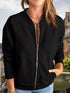 Übergroße Reißverschlussjacke Damen | lockere Passform