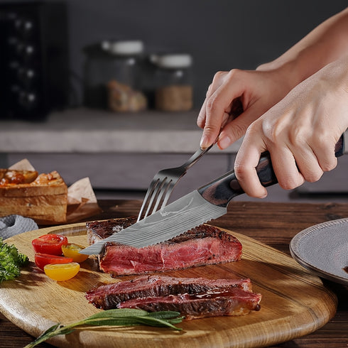 Sora 6‑teiliges Steakmesser‑Set Edelstahl mit gezackter Klinge | Shiraki